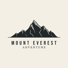 Fototapeta na wymiar mountain everest line art design logo vector silhouette.