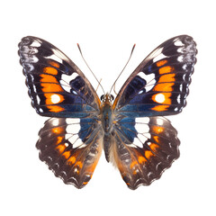 Fototapeta na wymiar Jester Butterfly, isolated Background, top view