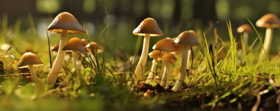 Psilocybe Cubensis Golden Ticher Mushrooms in Naturalistic Poses