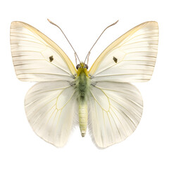 indian cabbage, Butterfly, isolated Background, top view