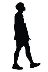 Man silhouette vector on white background ,people in black and white, illustration for creative content.