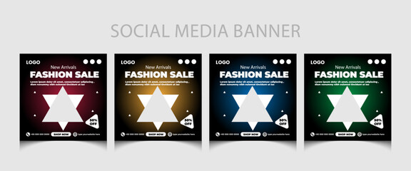 Fashion sale social media post template or sale poster template design.