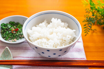 焚きたてご飯と青じそのふりかけ