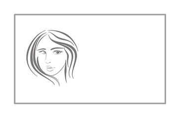 A flat graphic of a front view of an oval shaped female face with short straight hair in a frame, isolated on a white background 