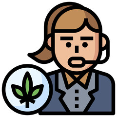 MARIJUANA CONSULTANT line icon,linear,outline,graphic,illustration