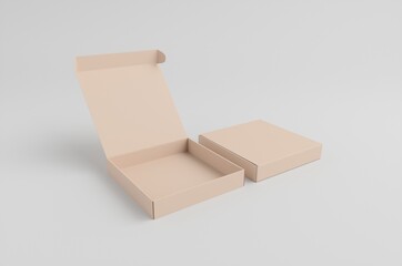 Cardboard Box Mockup 3D Illustration