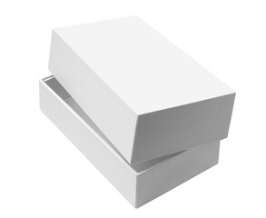 White carton box with cover, cut out