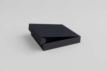 Black Box,Cardboard Box Mockup 3D Illustration