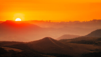 sunset over the mountains