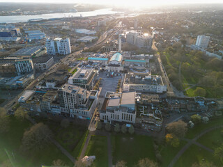 Southampton Aerial View, Drone view shot with Dji Mini 3 Pro