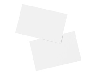 Two paper or plastic pieces (cards, tickets, flyers, invitations, coupons, banknotes, etc.), cut out