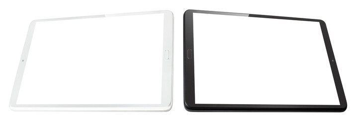 Set of tablet computers cut out