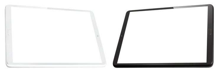 Set of tablet computers cut out