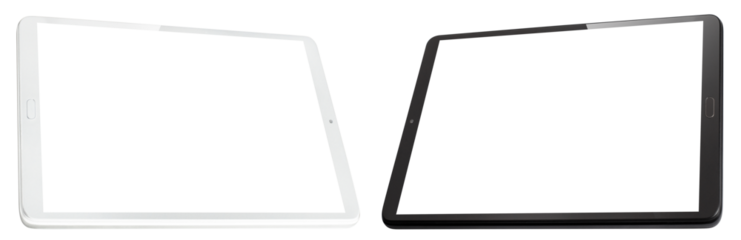 Set of tablet computers cut out