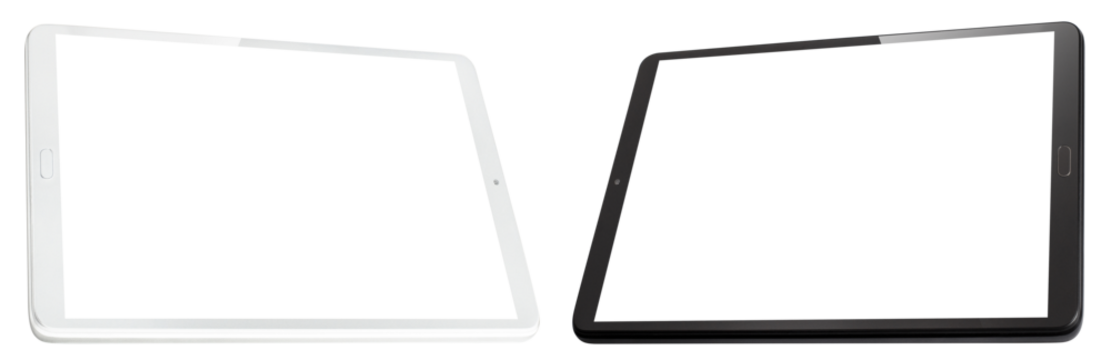 Set of tablet computers cut out