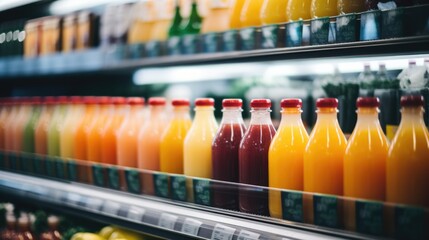 Juice in a grocery store - food photography