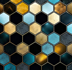 Abstract background of colorful hexagons.