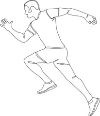 Vector continuous line drawing of man doing sport