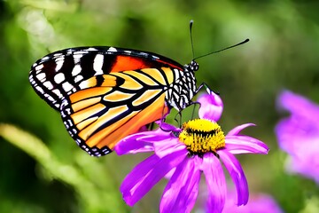 Fototapeta premium butterfly on flower