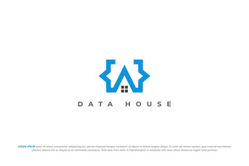 logo data house home storage business real estate logo