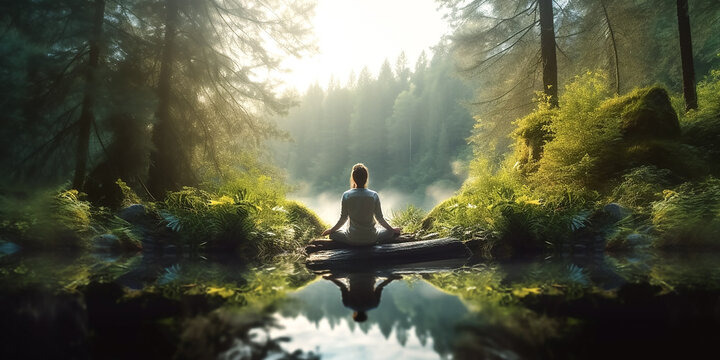 Meditation in der Natur KI