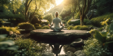 Meditation in der Natur KI