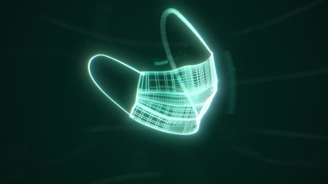Abstract Cyan Face Mask