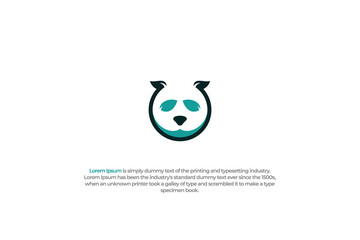 logo panda leaf nature animal
