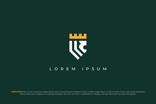 logo abstract lion king crown gold