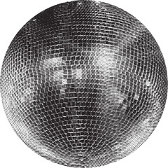 Disco ball isolated. Disco ball clipart. Mirrorball with lights.