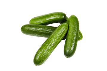 small green cucumbers isolated on transparent background png
