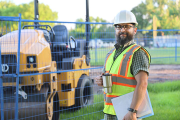 Outdoor builder portrait, construction worker
