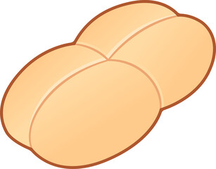 Marraqueta, traditional Chilean bread illustration