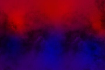 Blue and red smoke in dark background. Texture and desktop picture