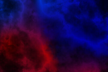 Blue and red smoke in dark background. Texture and desktop picture
