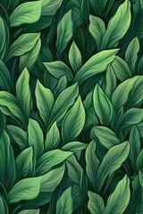 The beautiful texture of green leaves up close, abstract nature. (Illustration, Generative AI)