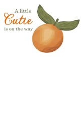 Little Cutie Citrus Orange Baby Shower Invitation Template Background. Easy to add your information in any editing program