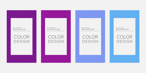 Background banner geometric line color design vector, vertical banner set