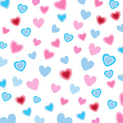 Pink and blue Mini heart pattern vector artwork, 