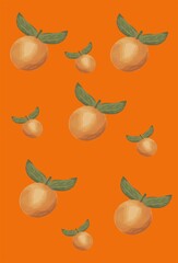 Orange Citrus Bright Pattern Background for wallpapaers, print products like invitation, wrapping paper and other decoration
