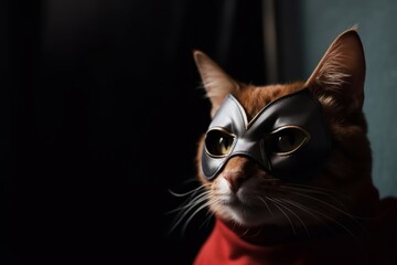 The Whiskered Wonder: Cat in a Hero Mask Strikes Fear into Evil