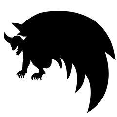 ガーゴイルのイラストのシルエット素材　ベクター