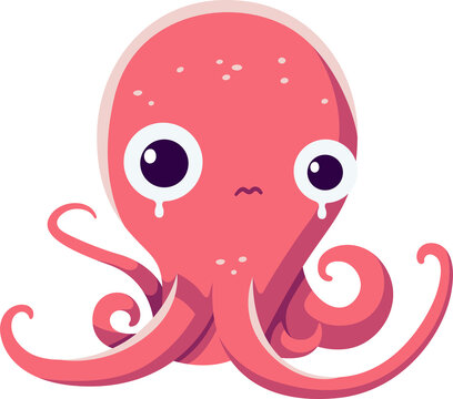Cute octopus cartoon minimal