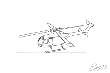 continuous line vector illustration
 helicopter