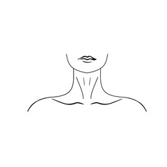 line of womens shoulders in an abstract style.