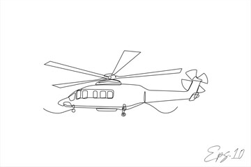 helicopter airplane continuous line vector illustration © AJENGFITIASARI