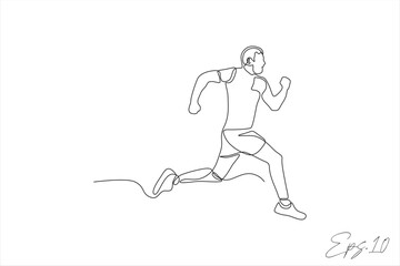 Fototapeta na wymiar continuous line vector illustration of a man running
