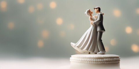 Cake Topper Perfection: Figurine Couple Adding Charm to the Wedding Cake