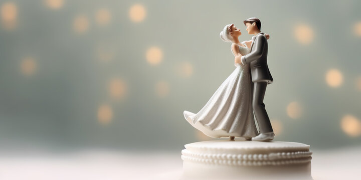 Cake Topper Perfection: Figurine Couple Adding Charm to the Wedding Cake