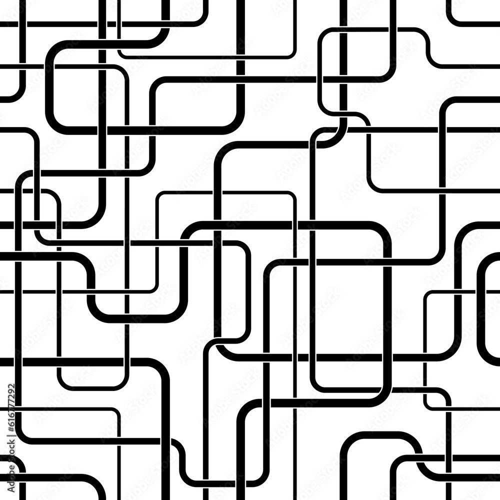 Poster line seamless pattern. repeating abstract black lines isolated on white background. repeated geometr